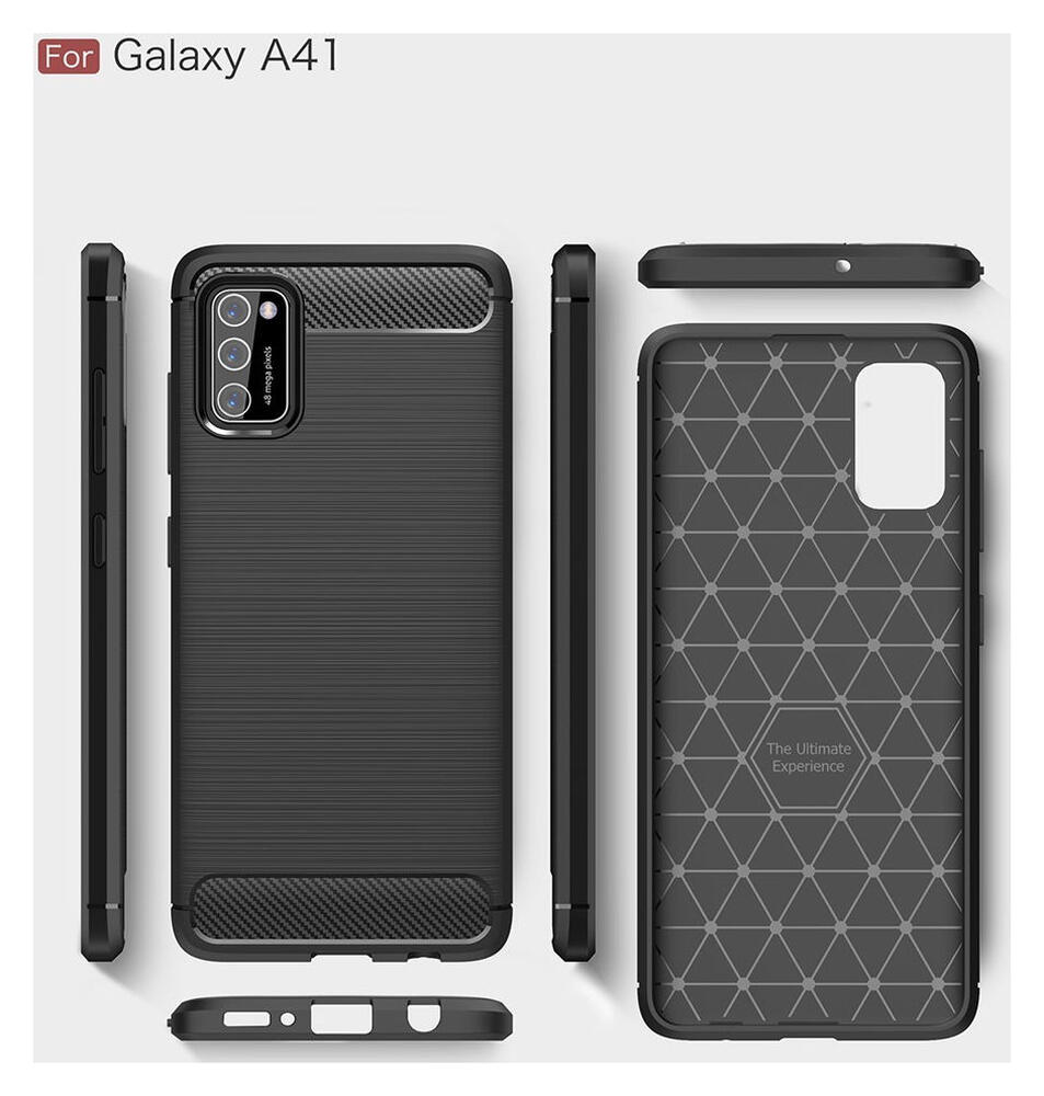 Samsung Galaxy A41 Geborsteld TPU Hoesje Zwart afbeelding 9