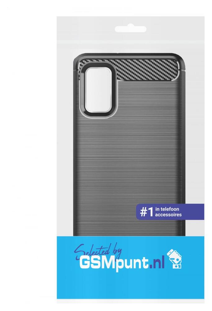 Samsung Galaxy A41 Geborsteld TPU Hoesje Zwart afbeelding 2