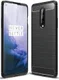 OnePlus 8 Hoesje Geborsteld TPU Flexibele Back Cover Zwart afbeelding 1
