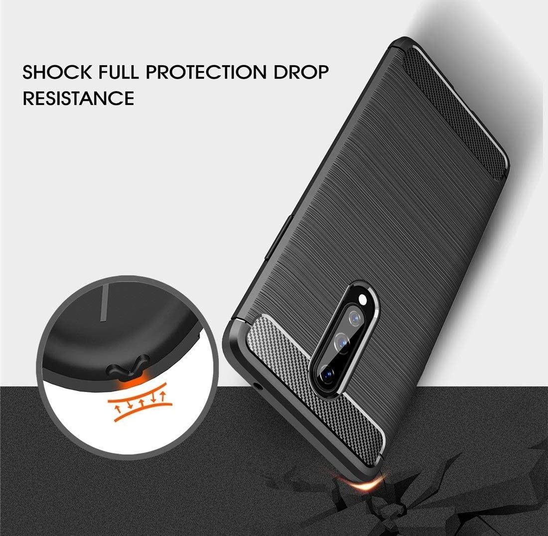 OnePlus 8 Hoesje Geborsteld TPU Flexibele Back Cover Blauw afbeelding 5
