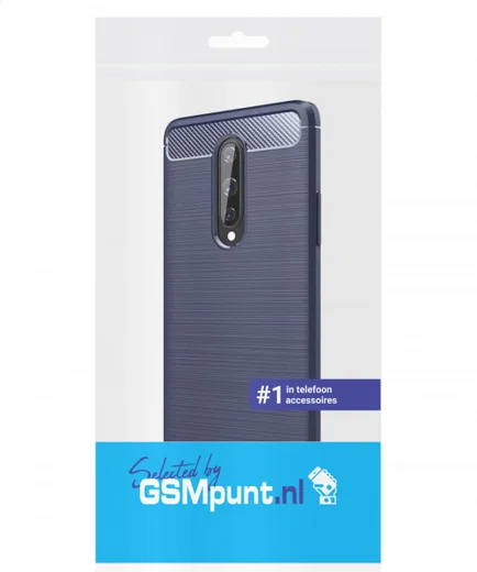 OnePlus 8 Hoesje Geborsteld TPU Flexibele Back Cover Blauw afbeelding 2