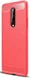 OnePlus 8 Hoesje Geborsteld TPU Flexibele Back Cover Rood afbeelding 3