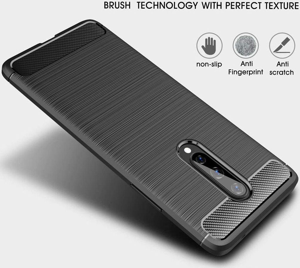 OnePlus 8 Hoesje Geborsteld TPU Flexibele Back Cover Rood afbeelding 7