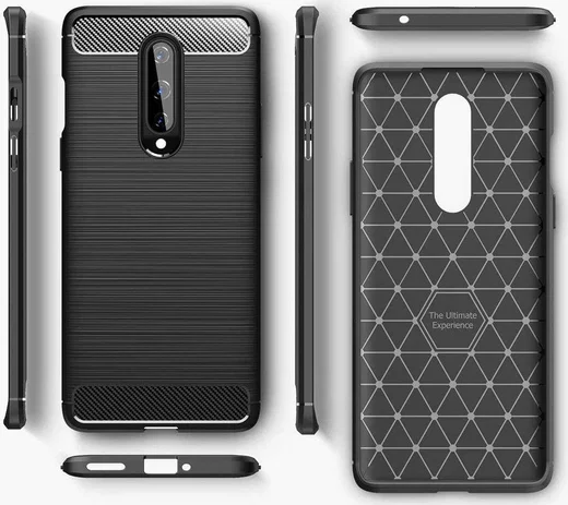 OnePlus 8 Hoesje Geborsteld TPU Flexibele Back Cover Rood afbeelding 9