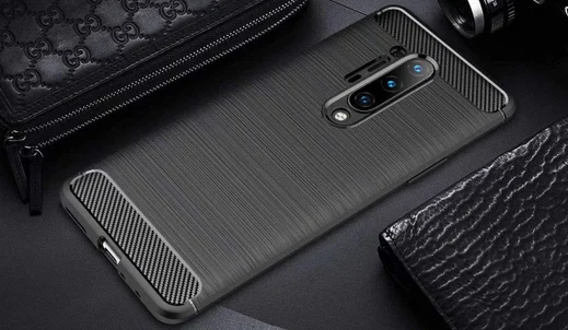 OnePlus 8 Pro Geborsteld TPU Hoesje Zwart afbeelding 5
