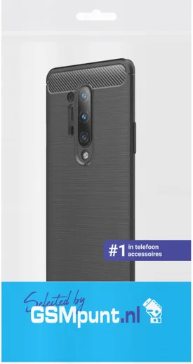 OnePlus 8 Pro Geborsteld TPU Hoesje Zwart afbeelding 2
