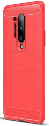 OnePlus 8 Pro Geborsteld TPU Hoesje Rood afbeelding 3