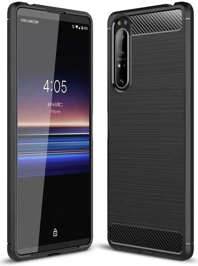 Sony Xperia 1 II Geborsteld TPU Hoesje Zwart afbeelding 6