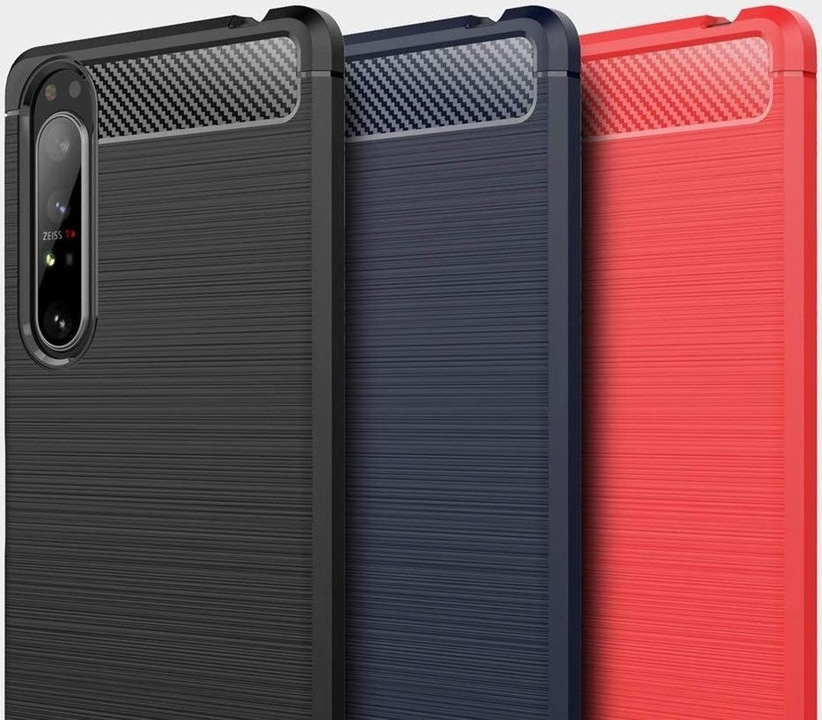 Sony Xperia 1 II Geborsteld TPU Hoesje Blauw afbeelding 5