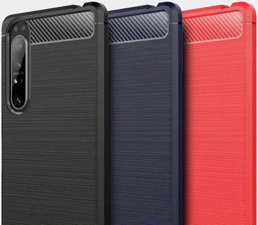 Sony Xperia 1 II Geborsteld TPU Hoesje Blauw afbeelding 5