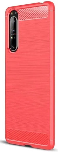 Sony Xperia 1 II Geborsteld TPU Hoesje Rood afbeelding 1