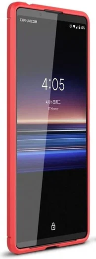 Sony Xperia 1 II Geborsteld TPU Hoesje Rood afbeelding 3