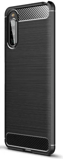Sony Xperia 10 II Geborsteld TPU Hoesje Zwart afbeelding 1