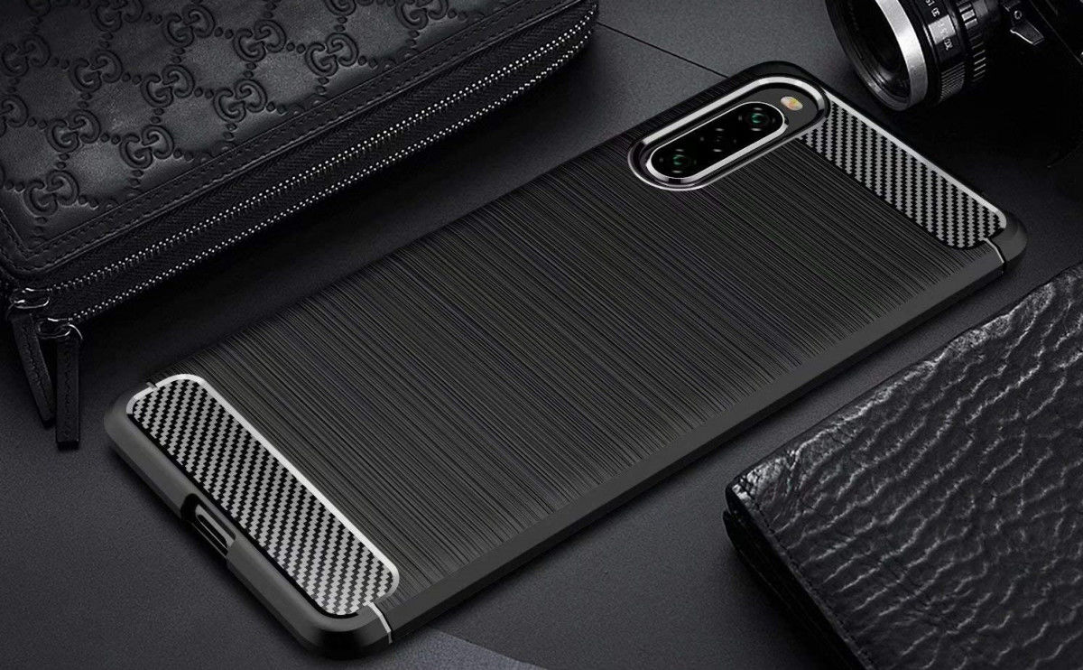 Sony Xperia 10 II Geborsteld TPU Hoesje Zwart afbeelding 5