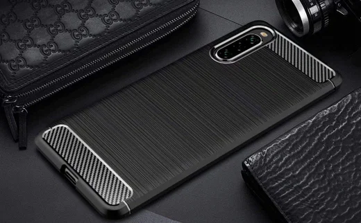Sony Xperia 10 II Geborsteld TPU Hoesje Zwart afbeelding 5