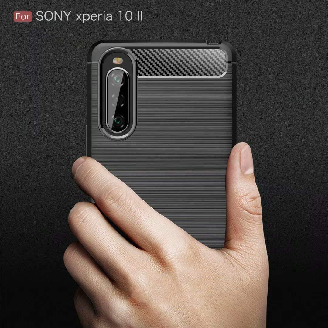 Sony Xperia 10 II Geborsteld TPU Hoesje Zwart afbeelding 8