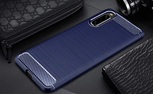 Sony Xperia 10 II Geborsteld TPU Hoesje Blauw afbeelding 5