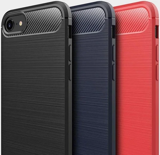 iPhone SE (2020/2022) / 8 / 7 Hoesje Geborsteld TPU Flexibel Rood afbeelding 5