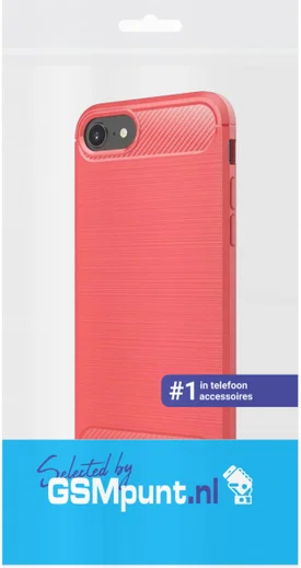 iPhone SE (2020/2022) / 8 / 7 Hoesje Geborsteld TPU Flexibel Rood afbeelding 4