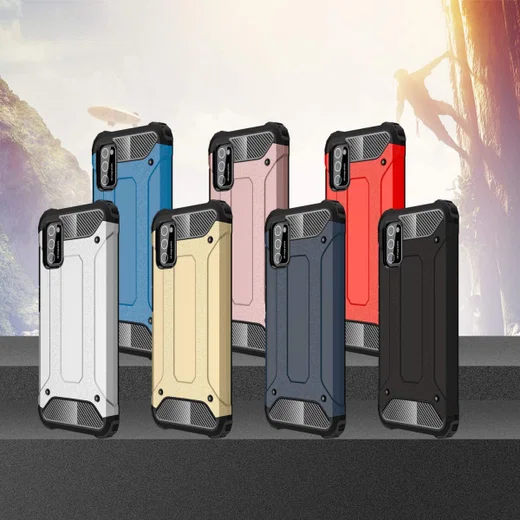 Samsung Galaxy A41 Hoesje Shock Proof Hybride Back Cover Blauw afbeelding 9