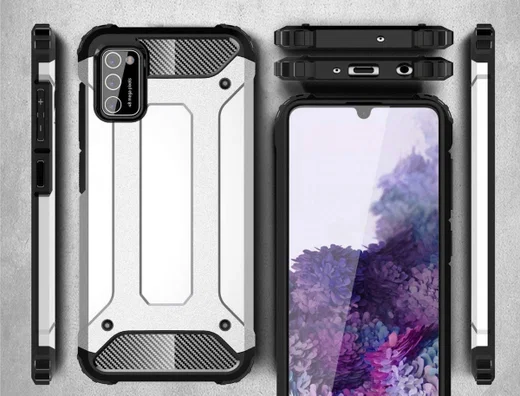 Samsung Galaxy A41 Hoesje Shock Proof Hybride Back Cover Blauw afbeelding 6
