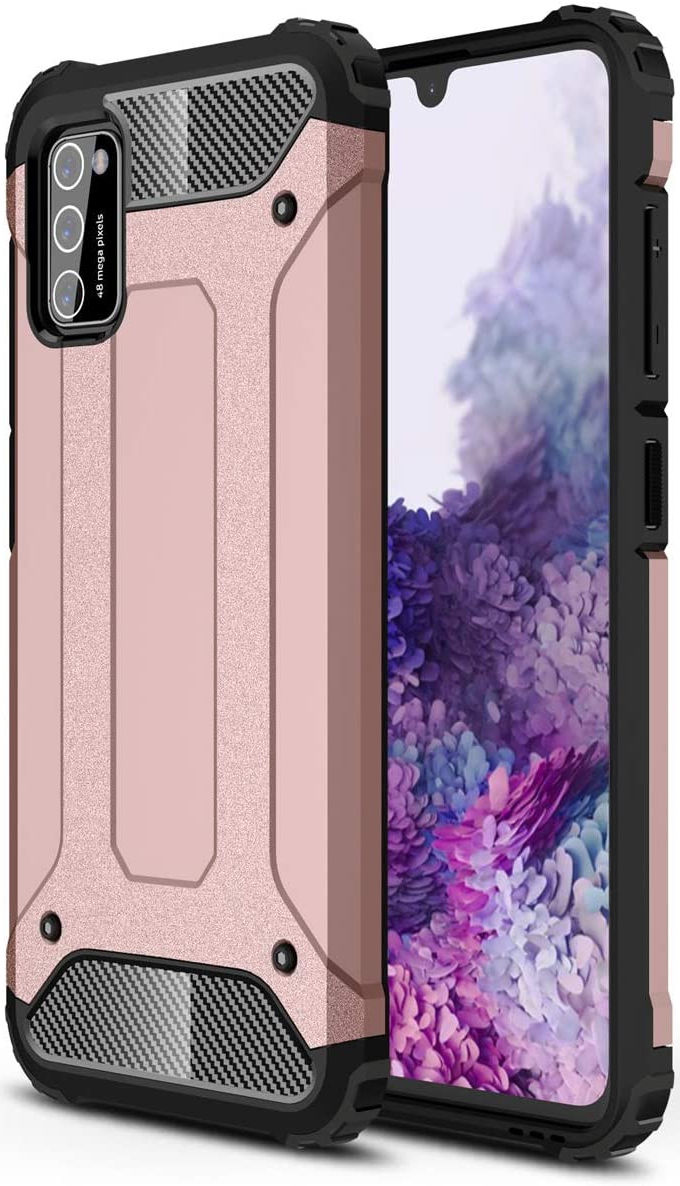 Samsung Galaxy A41 Hoesje Shock Proof Hybride Back Cover Roze afbeelding 1