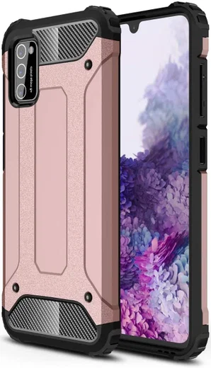 Samsung Galaxy A41 Hoesje Shock Proof Hybride Back Cover Roze afbeelding 1