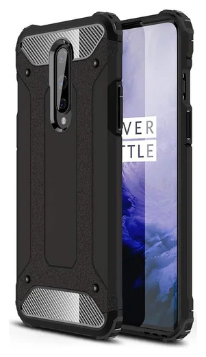 OnePlus 8 Hoesje Shock Proof Hybride Back Cover Zwart afbeelding 1