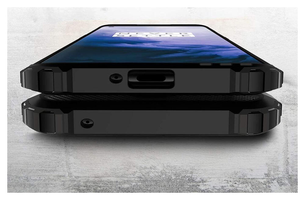 OnePlus 8 Hoesje Shock Proof Hybride Back Cover Zwart afbeelding 3