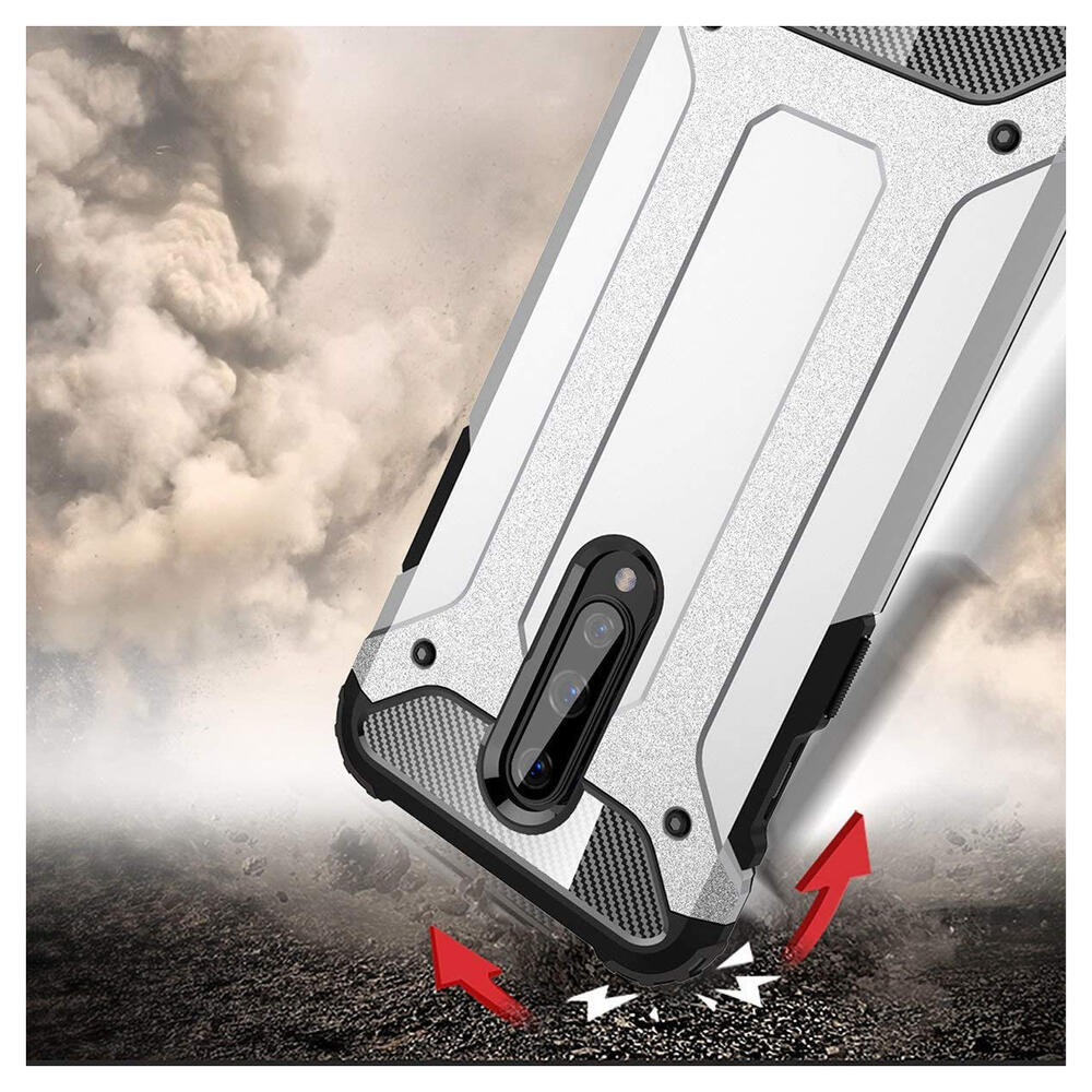 OnePlus 8 Hoesje Shock Proof Hybride Back Cover Zwart afbeelding 4