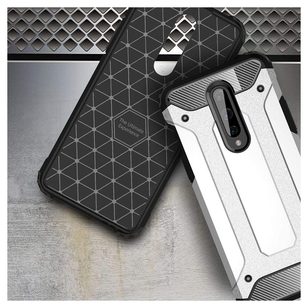 OnePlus 8 Hoesje Shock Proof Hybride Back Cover Zwart afbeelding 6
