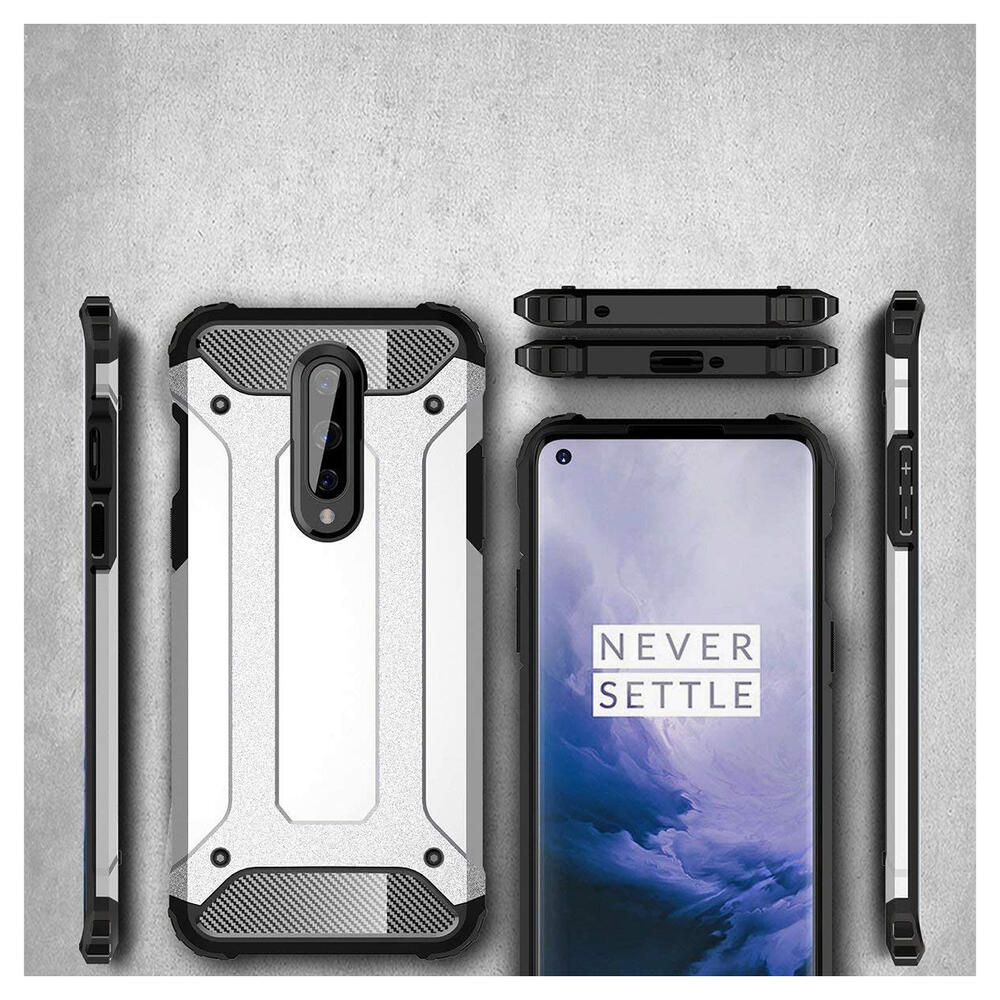 OnePlus 8 Hoesje Shock Proof Hybride Back Cover Zwart afbeelding 7