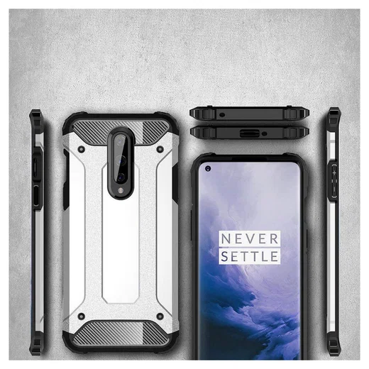 OnePlus 8 Hoesje Shock Proof Hybride Back Cover Zwart afbeelding 7
