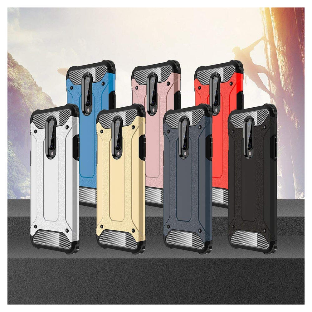 OnePlus 8 Hoesje Shock Proof Hybride Back Cover Zwart afbeelding 8