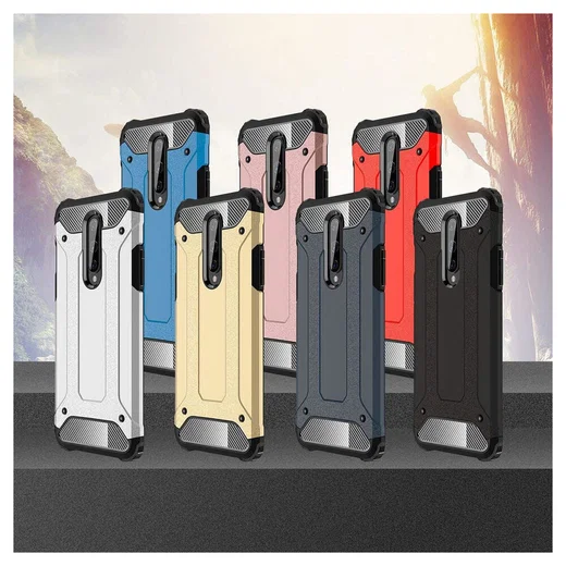 OnePlus 8 Hoesje Shock Proof Hybride Back Cover Zwart afbeelding 8