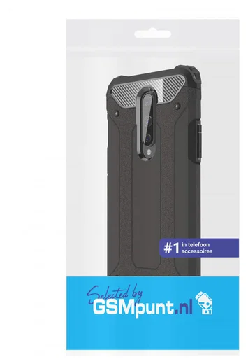 OnePlus 8 Hoesje Shock Proof Hybride Back Cover Zwart afbeelding 2