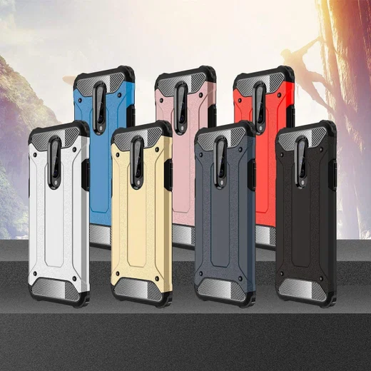 OnePlus 8 Hoesje Shock Proof Hybride Back Cover Rood afbeelding 8