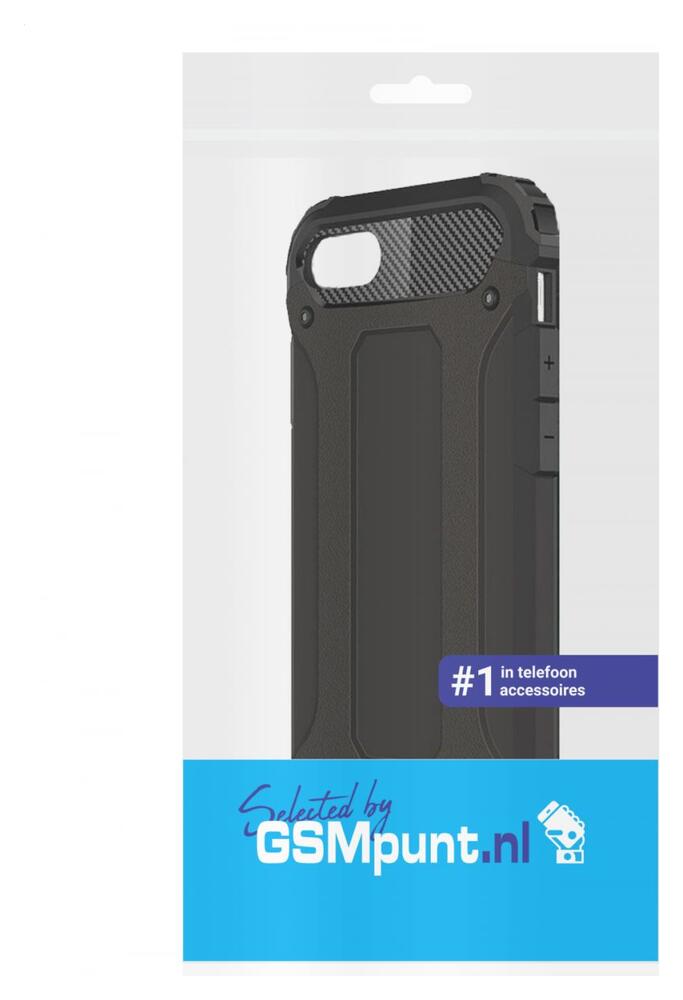 Apple iPhone SE (2020/2022) Hoesje Hybride Back Cover Zwart afbeelding 2