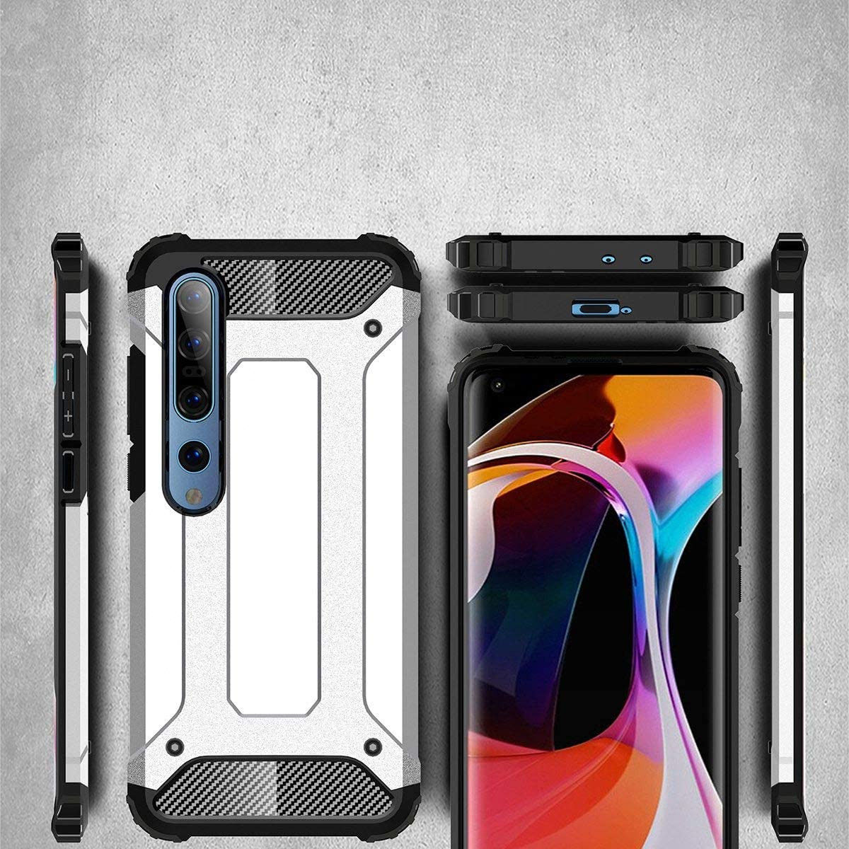 Xiaomi Mi 10 / Mi 10 Pro Hoesje Shock Proof Hybride Donker Blauw afbeelding 6