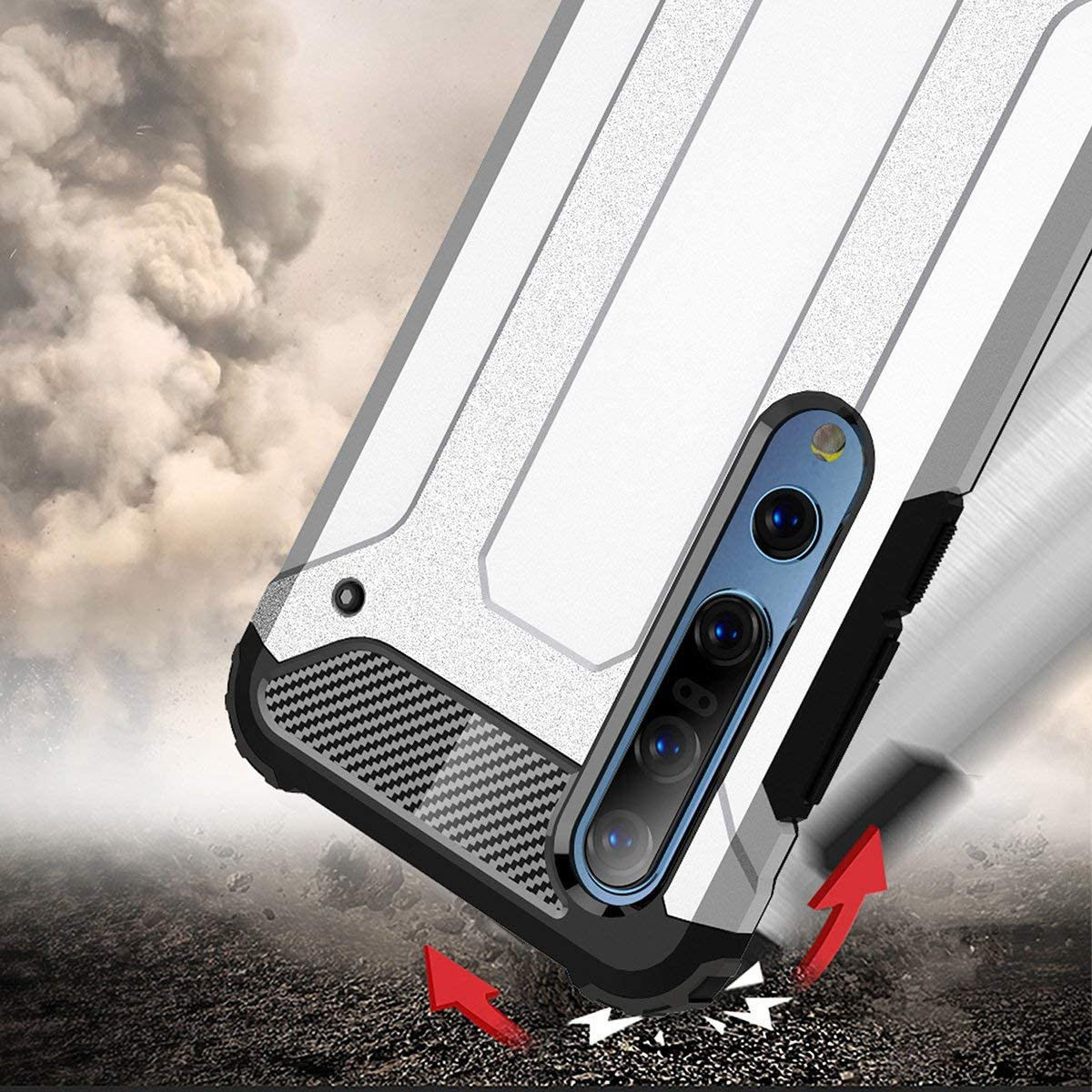 Xiaomi Mi 10 / Mi 10 Pro Hoesje Shock Proof Hybride Rood afbeelding 3