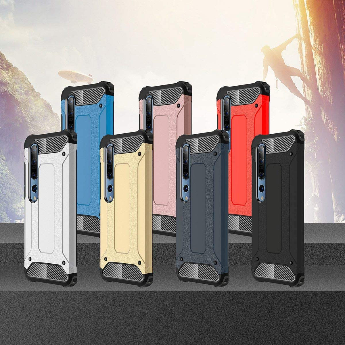 Xiaomi Mi 10 / Mi 10 Pro Hoesje Shock Proof Hybride Rood afbeelding 7