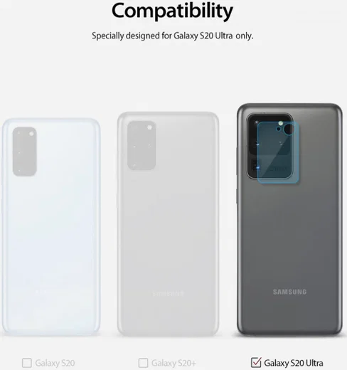 Ringke ID Tempered Glass Camera Lens Samsung Galaxy S20 Ultra (3 Pack) afbeelding 13