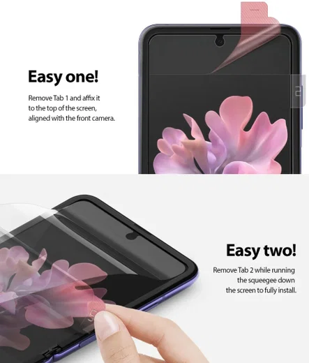 Ringke ID Full Cover Screen Protector Samsung Galaxy Z Flip [2-Pack] afbeelding 2