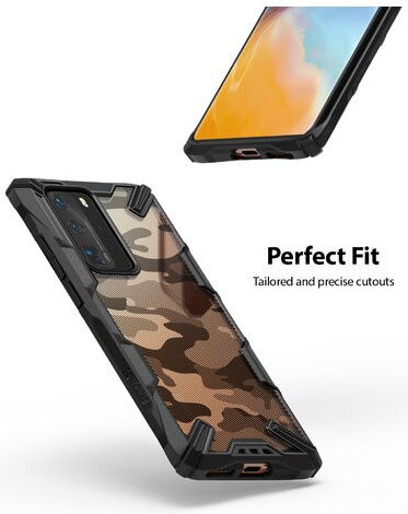 Ringke Fusion X Huawei P40 Pro Hoesje met Camo Design Zwart afbeelding 3