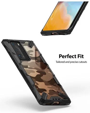 Ringke Fusion X Huawei P40 Pro Hoesje met Camo Design Zwart afbeelding 3