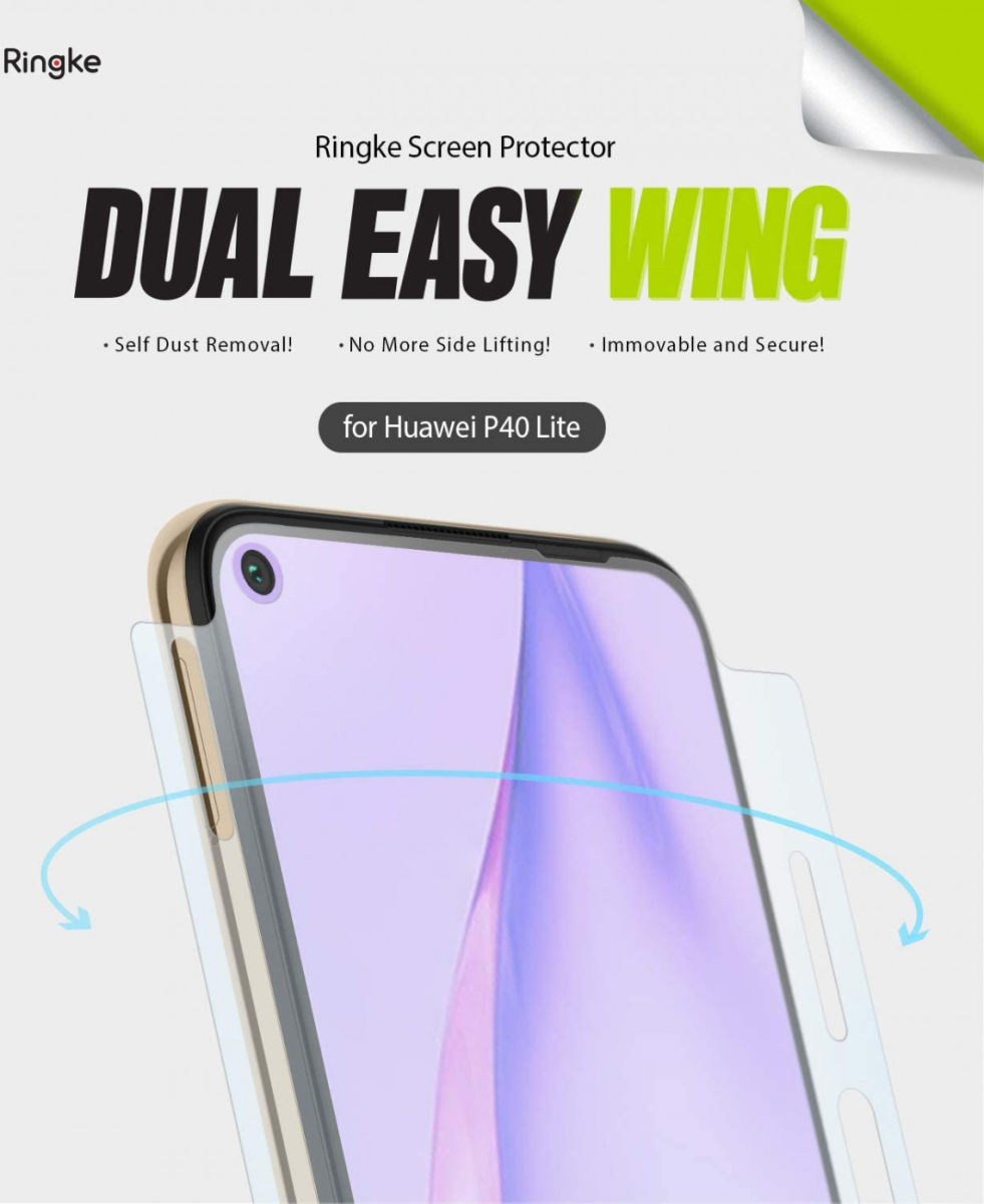 Ringke Dual Easy Wing Huawei P40 Lite Screenprotector (Duo Pack) afbeelding 4