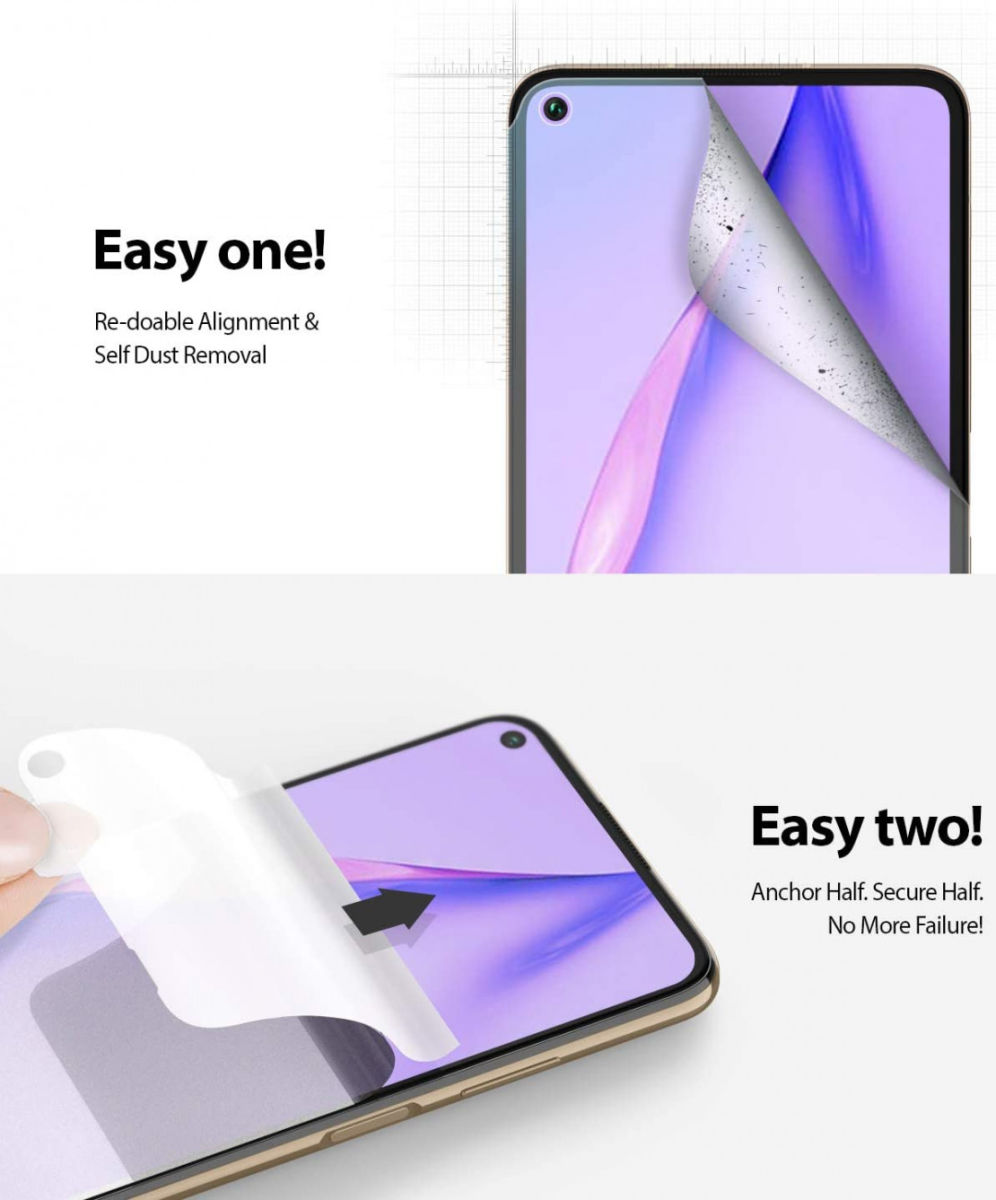 Ringke Dual Easy Wing Huawei P40 Lite Screenprotector (Duo Pack) afbeelding 7