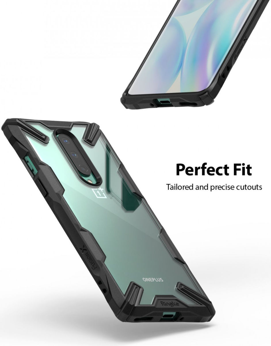 Ringke Fusion X OnePlus 8 Hoesje Transparant / Camo Zwart afbeelding 2