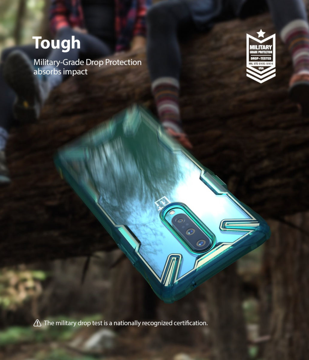 Ringke Fusion X OnePlus 8 Hoesje Transparant / Camo Zwart afbeelding 3