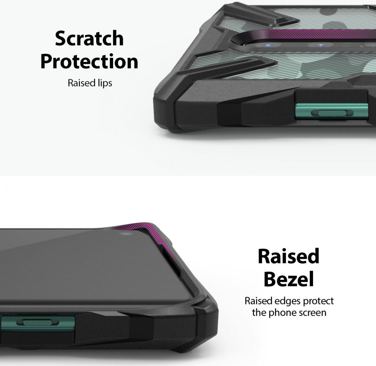 Ringke Fusion X OnePlus 8 Hoesje Transparant / Camo Zwart afbeelding 5